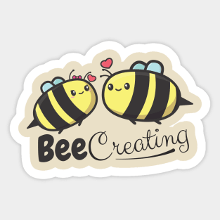 Cute Bee Design - Bee Creating Sticker